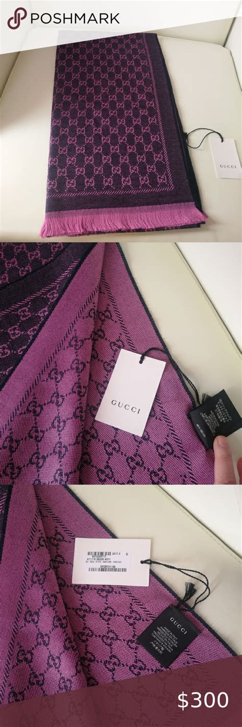 gucci monogram silk scarf|nwt authentic gucci silk scarf.